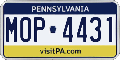 PA license plate MOP4431