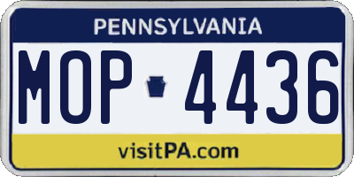 PA license plate MOP4436