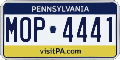 PA license plate MOP4441