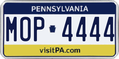 PA license plate MOP4444