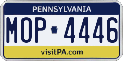 PA license plate MOP4446