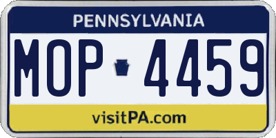 PA license plate MOP4459