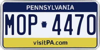PA license plate MOP4470