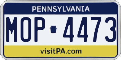 PA license plate MOP4473
