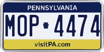 PA license plate MOP4474