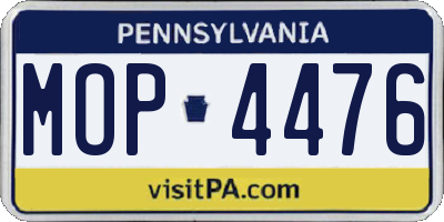 PA license plate MOP4476