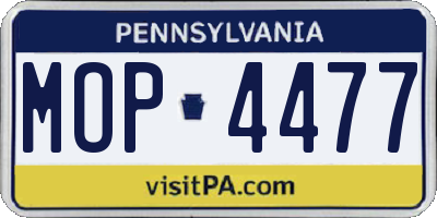 PA license plate MOP4477