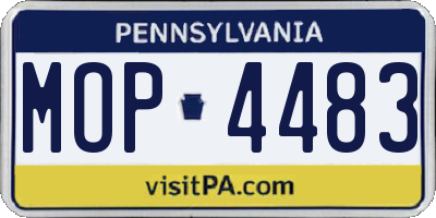 PA license plate MOP4483