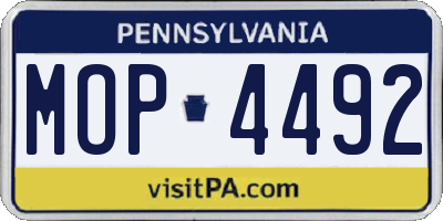 PA license plate MOP4492