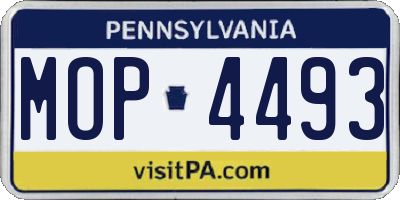 PA license plate MOP4493