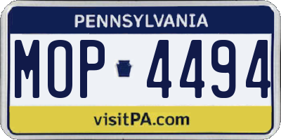 PA license plate MOP4494