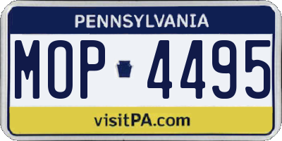 PA license plate MOP4495