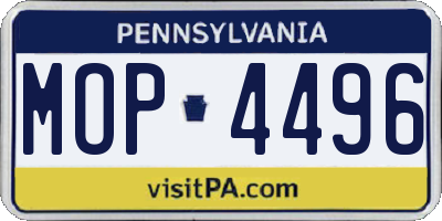 PA license plate MOP4496