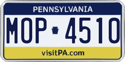 PA license plate MOP4510