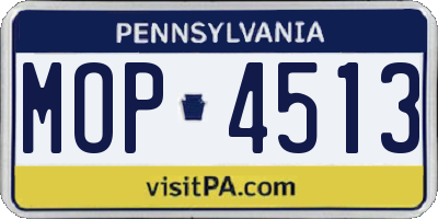 PA license plate MOP4513