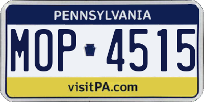 PA license plate MOP4515