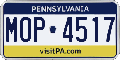 PA license plate MOP4517