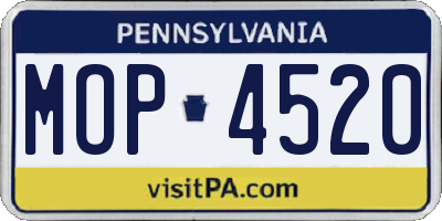 PA license plate MOP4520