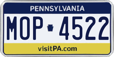 PA license plate MOP4522