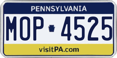 PA license plate MOP4525