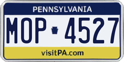PA license plate MOP4527