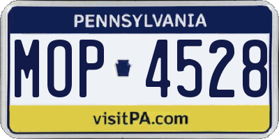 PA license plate MOP4528