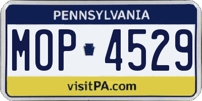 PA license plate MOP4529