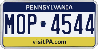 PA license plate MOP4544