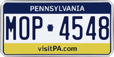 PA license plate MOP4548