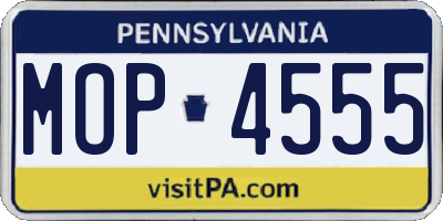 PA license plate MOP4555