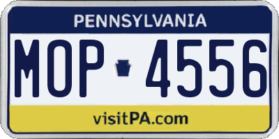 PA license plate MOP4556