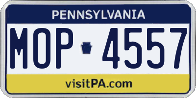 PA license plate MOP4557