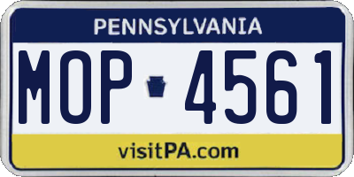 PA license plate MOP4561