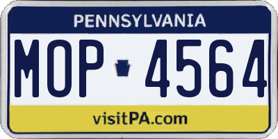 PA license plate MOP4564