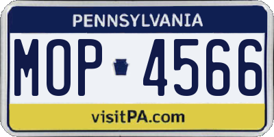 PA license plate MOP4566