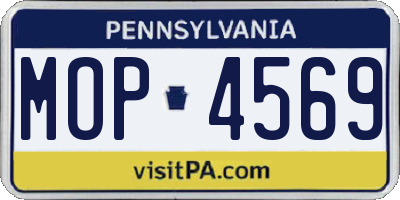 PA license plate MOP4569