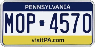 PA license plate MOP4570
