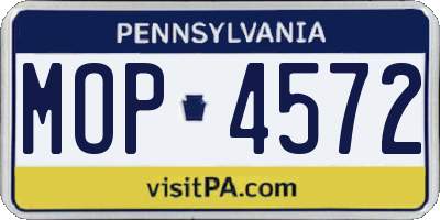 PA license plate MOP4572