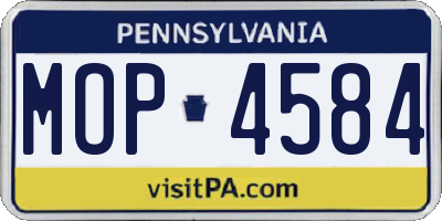 PA license plate MOP4584