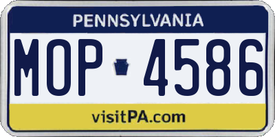 PA license plate MOP4586