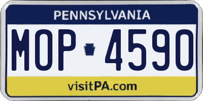 PA license plate MOP4590