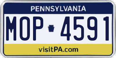PA license plate MOP4591