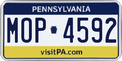 PA license plate MOP4592