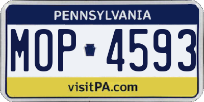 PA license plate MOP4593