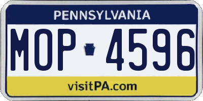 PA license plate MOP4596