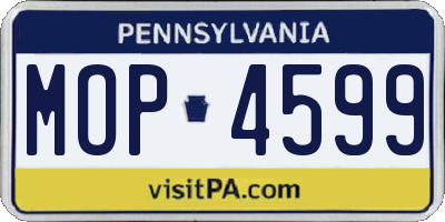 PA license plate MOP4599