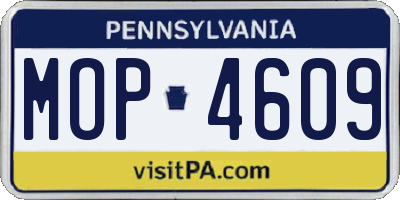 PA license plate MOP4609