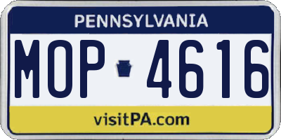 PA license plate MOP4616