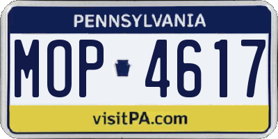 PA license plate MOP4617