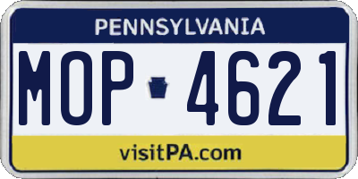 PA license plate MOP4621